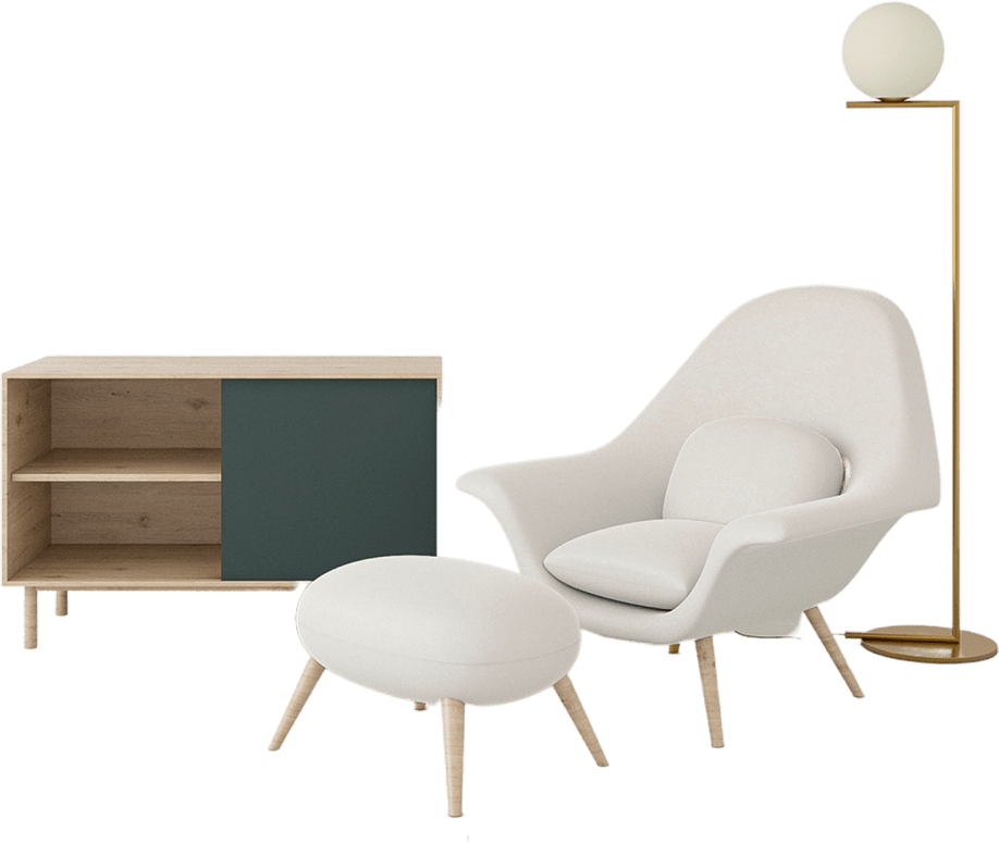 sofa with a cabinet